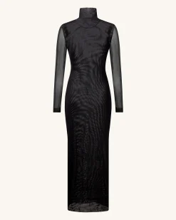 Sophia Eye Print Mesh Dress - Black/White
