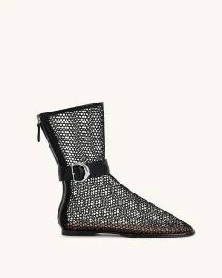 Sophia Mesh Boots - Black
