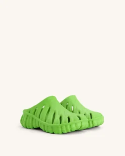 Tara Leaf Platform Clog - Neon Green