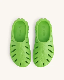 Tara Leaf Platform Clog - Neon Green