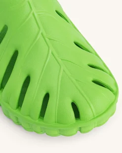 Tara Leaf Platform Clog - Neon Green