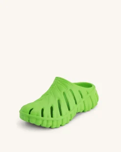 Tara Leaf Platform Clog - Neon Green