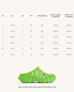 Tara Leaf Platform Clog - Neon Green