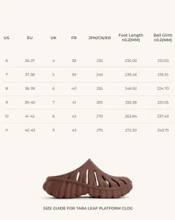 Tara Leaf Platform Clog - Brown