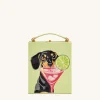 Taya-Puppy Pattern Book Shape Clutch Bag - Light Green