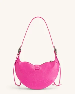 Tessa Crushed Shoulder Bag - Bright Pink
