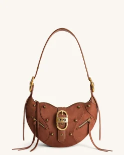 Tessa Suede Shoulder Bag - Dark Birch Brown