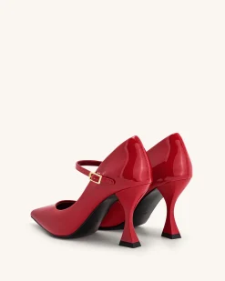 Thalina Patent Leather Pumps - Red
