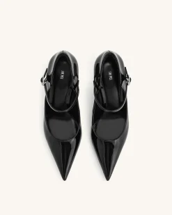 Thalina Patent Leather Pumps - Black