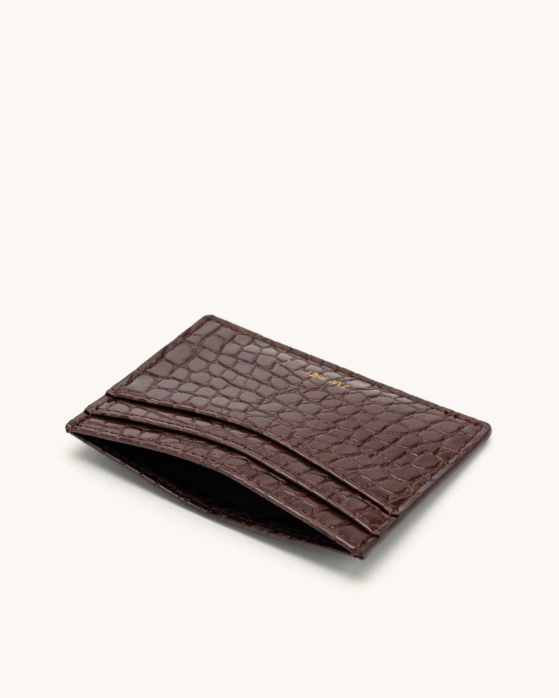 The Card Holder - Brown Croc