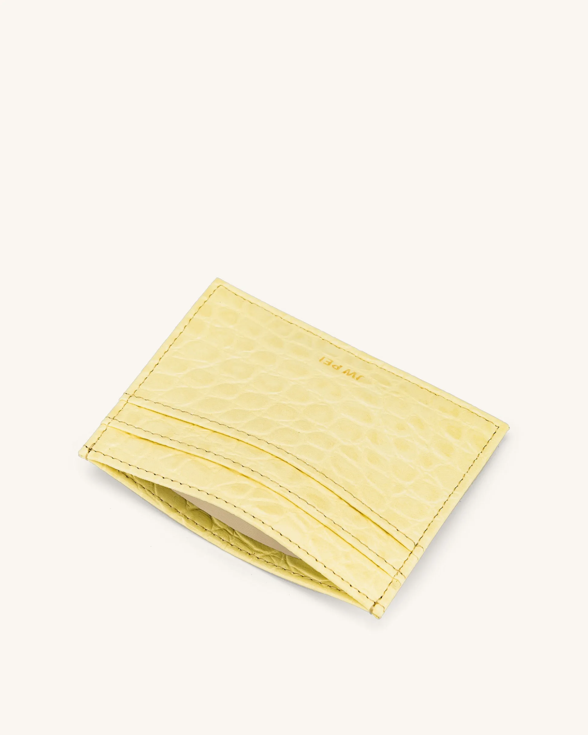 The Card Holder - Light Yellow Croc