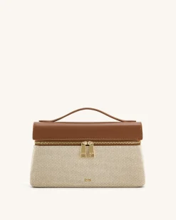 Thea Top Handle Bag - Brown Canvas