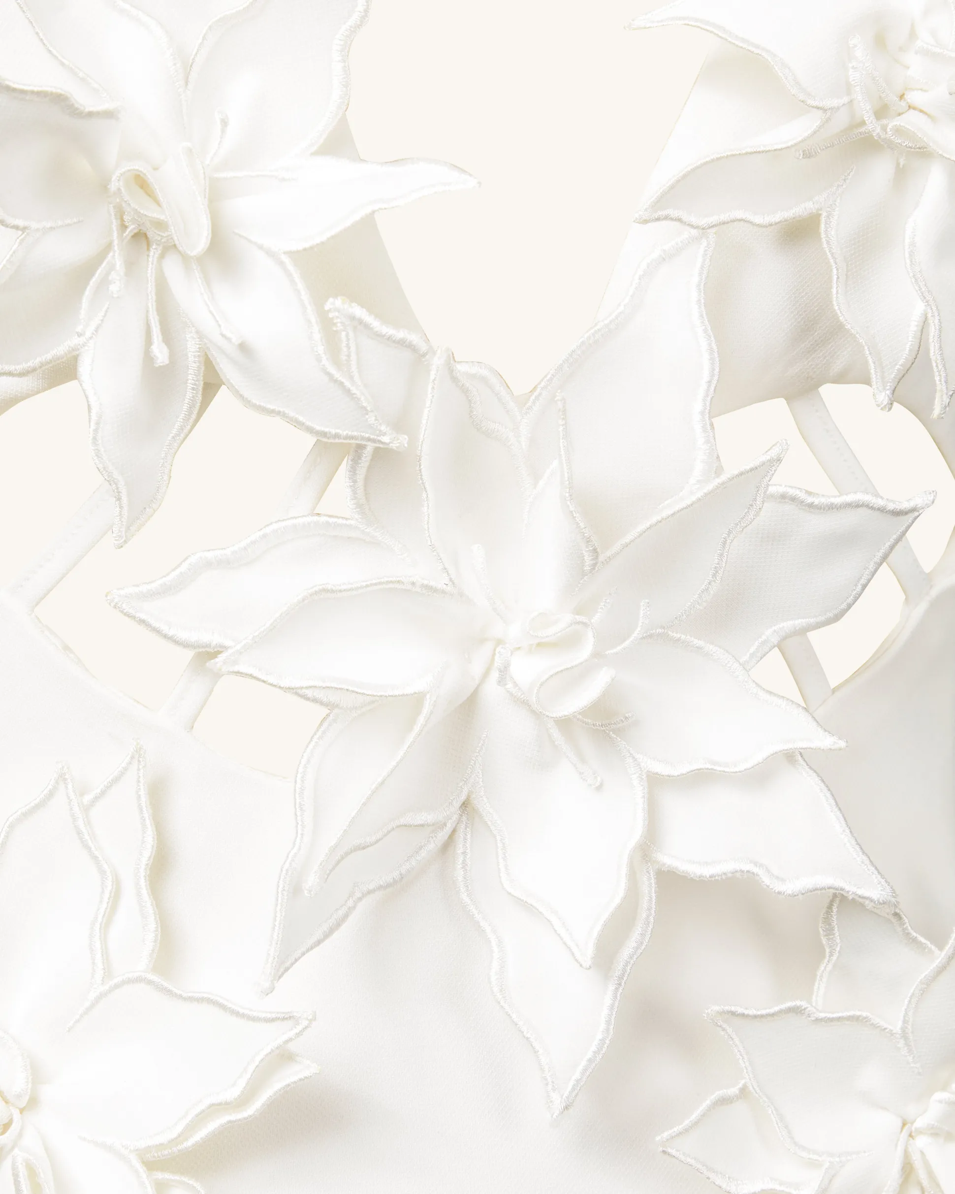 Yuliya White Floral Embellishment V-neckline Mini Dress - White