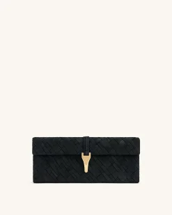 Zaria Woven Clutch - Black